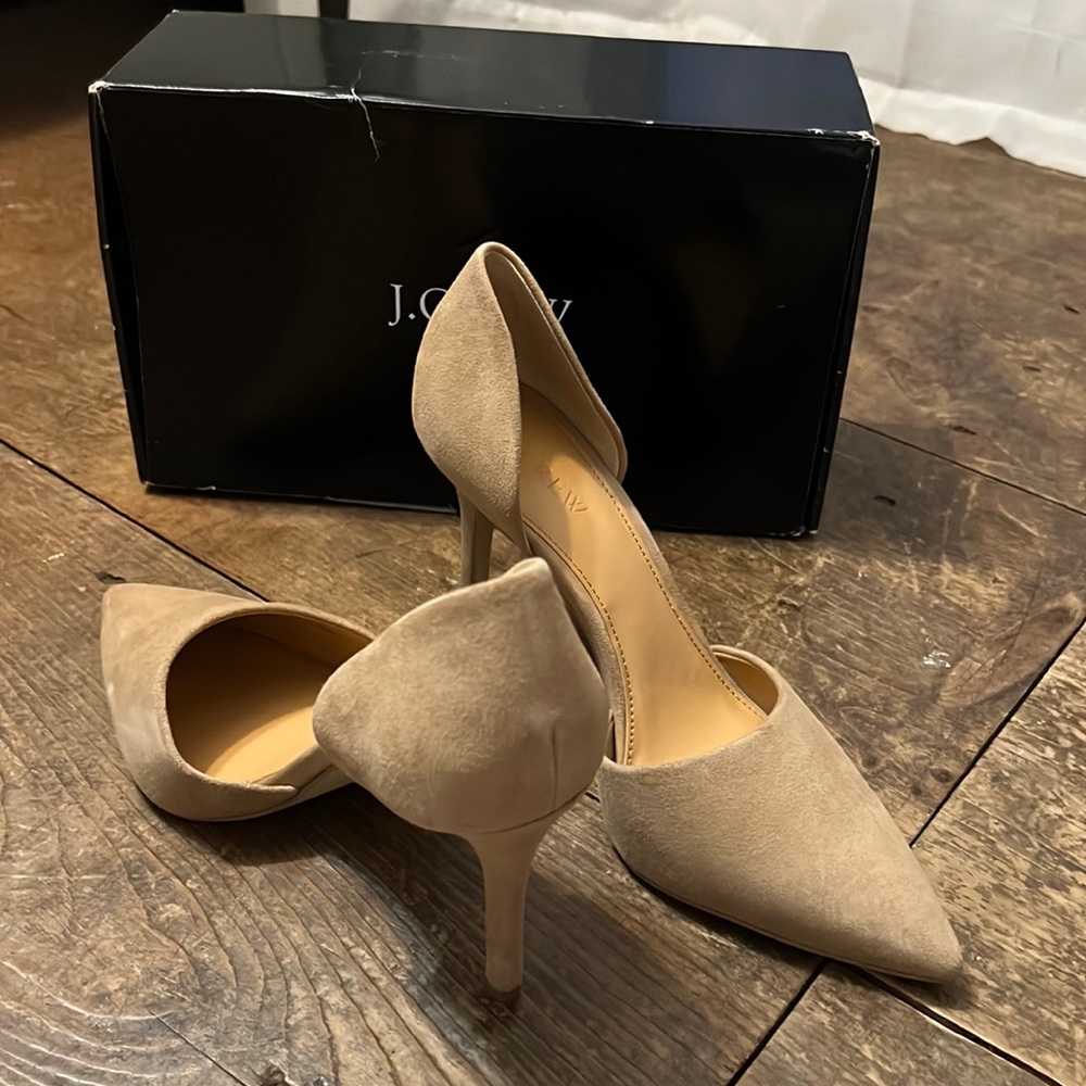 J.Crew Factory Suede d'Orsay pumps (Nude. 9.5)